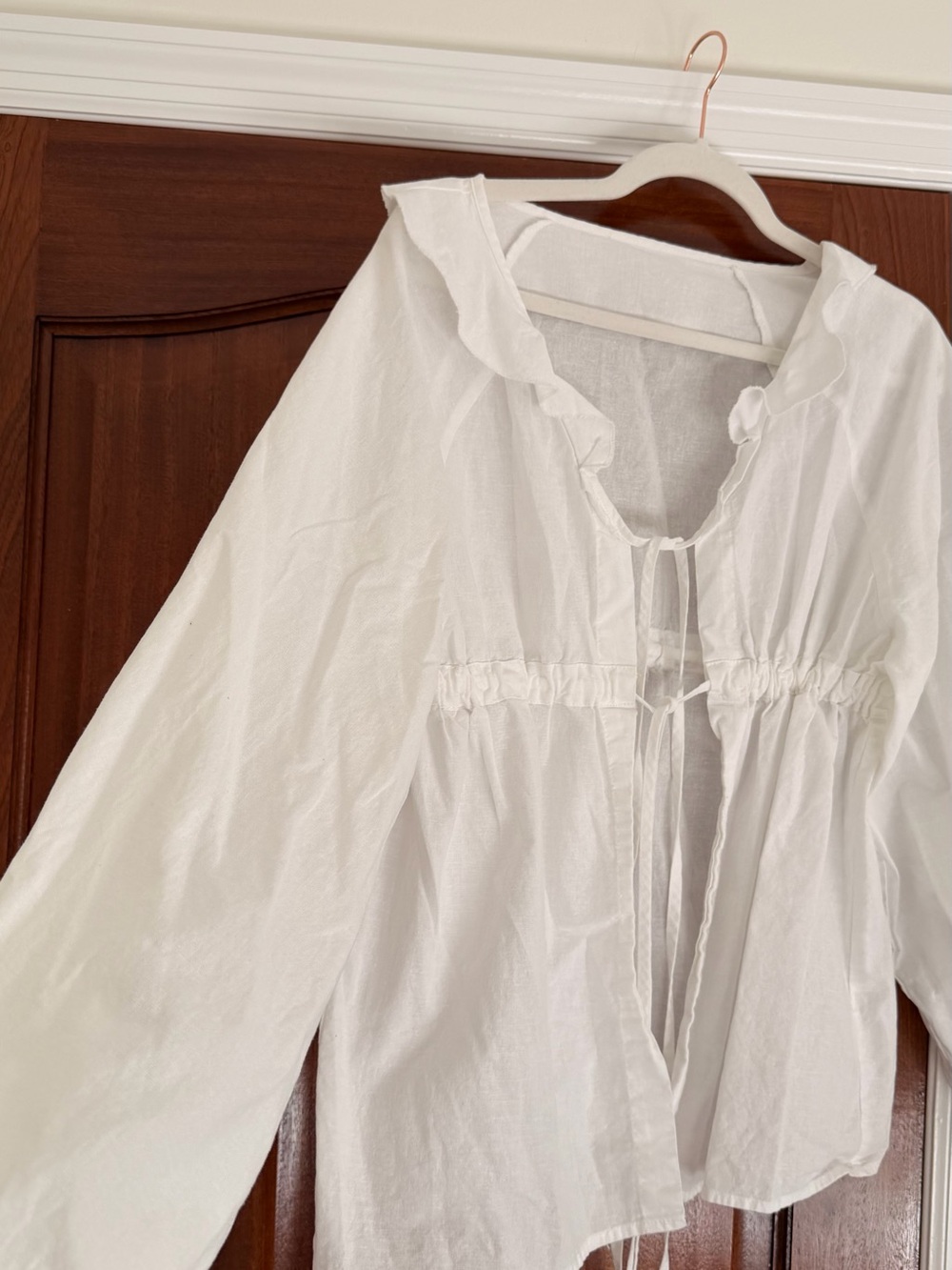 Commense White Tie-Front Top - Picture 2 of 4